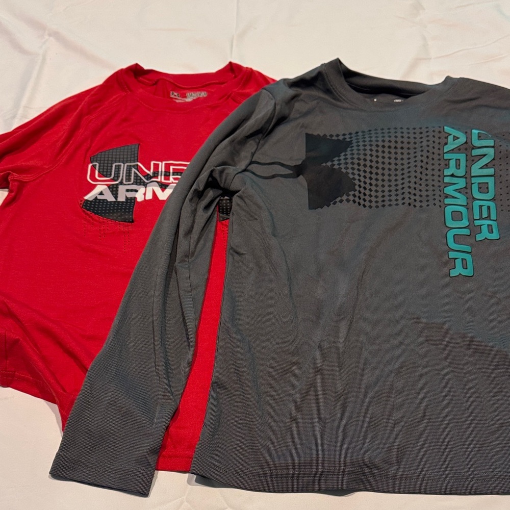 Under Armour Red and Gray Long Sleeve Duo